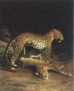 Jacques-Laurent Agasse two leopards playing Sweden oil painting artist
